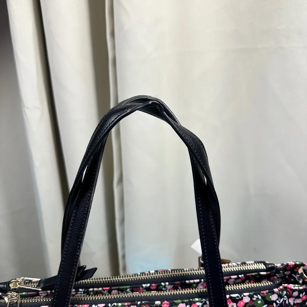 Kate Spade Tote Bag Womens Med Large Pink Floral Nylon Crossbody Adjustable
